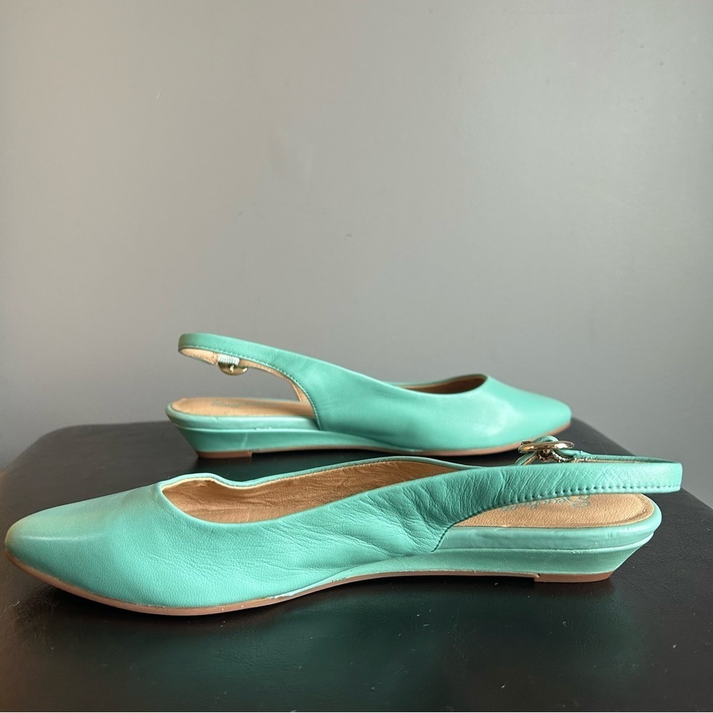 Seychelles Mint Green Reflection Wedge Slingback Shoes - Picture 8 of 13